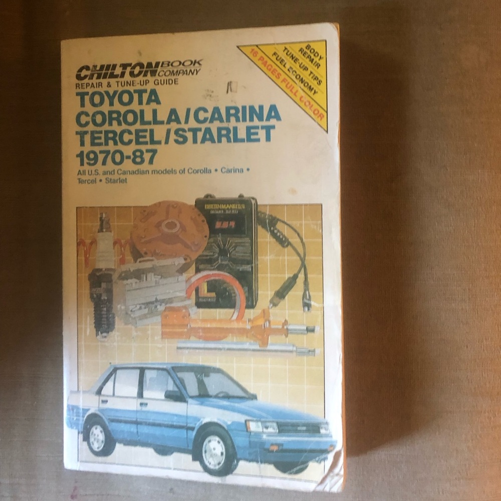 Vintage Chilton Toyota 1970-87 Manual - 735 $30 or $25 w/offer